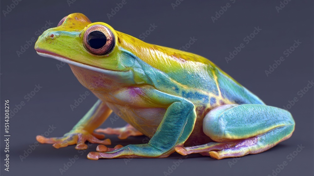 Fototapeta premium Colorful frog close up image