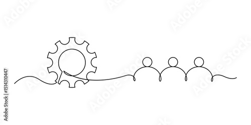 Business illustration design concept, strategi business, line art continues, vector eps 10