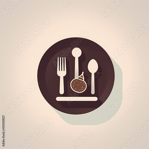 Simple yet Elegant Restaurant Icon Fork, Spoon, Knife and Plate Design for Culinary Branding, Menu Design, Food Blog, and Restaurant Websites. Perfect for conveying a sophisticated dining experience.