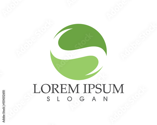leaf green nature logo and symbol template Vector