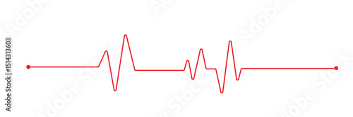 Heartbeat Line on white background. Pulse Rate. Heart line icon. Vector illustration . EPS 10 .