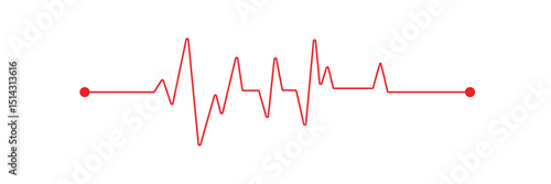 Heartbeat Line on white background. Pulse Rate. Heart line icon. Vector illustration . EPS 10 .