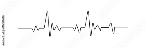 Heartbeat Line on white background. Pulse Rate. Heart line icon. Vector illustration . EPS 10 .