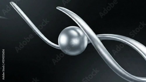 A seamless loop of liquid metallic shapes morphing smoothly into one another