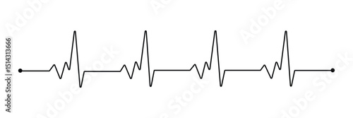 Heartbeat Line on white background. Pulse Rate. Heart line icon. Vector illustration . EPS 10 .
