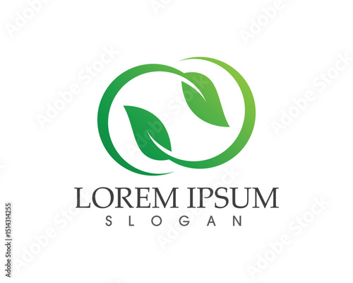 leaf green nature logo and symbol template Vector