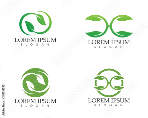 leaf green nature logo and symbol template Vector