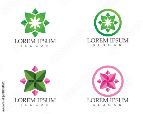 leaf green nature logo and symbol template Vector