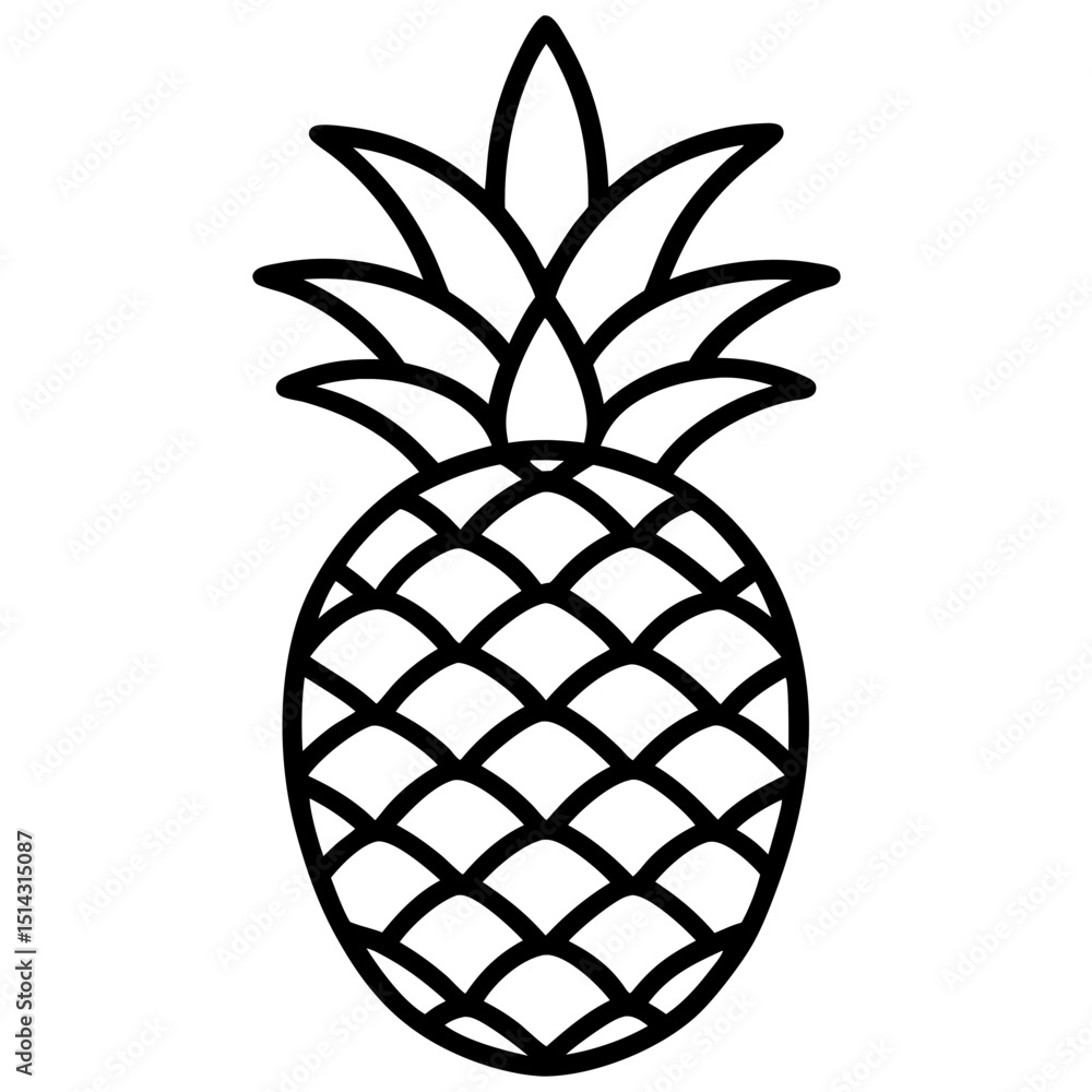 Obraz premium vector illustration of pineapple