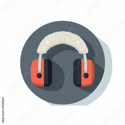 Protective Headgear: Depicting a simple yet effective pair of protective earmuffs, a visual representation of safety and auditory protection in a simple graphical. 