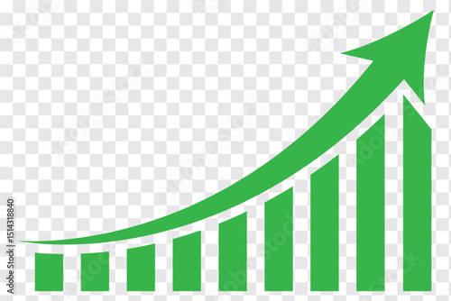 Graph Financial arrows up and down. Vector graph with black, green and red arrows. Graph with increase and decrease Report.  Vector illustration.