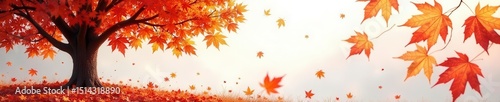 Fallen oak and maple leaves, vibrant colors, pristine white backdrop , forest, dried