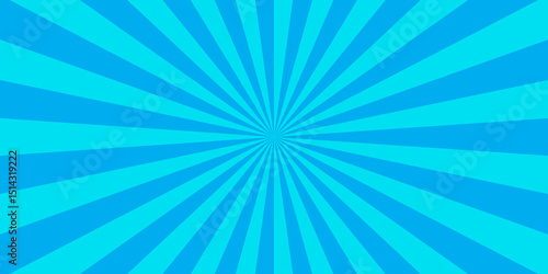 Abstract blue ray sunburst pattern colorful design. Vintage blue gradient sunrays illustration swirl grunge backdrop line texture background.	