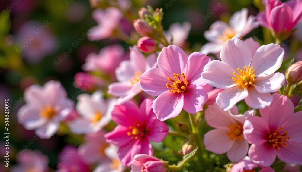 Obraz premium a captivating close up of delicate pink flowers with yellow centers