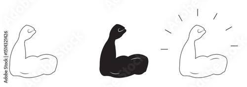 Biceps Muscle icon. Gym symbol, logo Vector illustration. Eps 10.