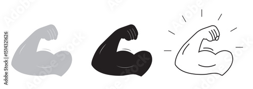 Hand muscle Biceps icon. Strong hand, Gym symbol and logo Vector illustration. 