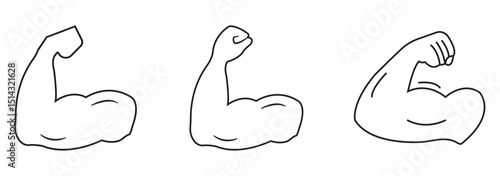 Hand muscle Biceps icon. Strong hand, Gym symbol and logo Vector illustration. 