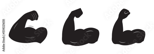 Hand muscle Biceps icon. Strong hand, Gym symbol and logo Vector illustration. 
