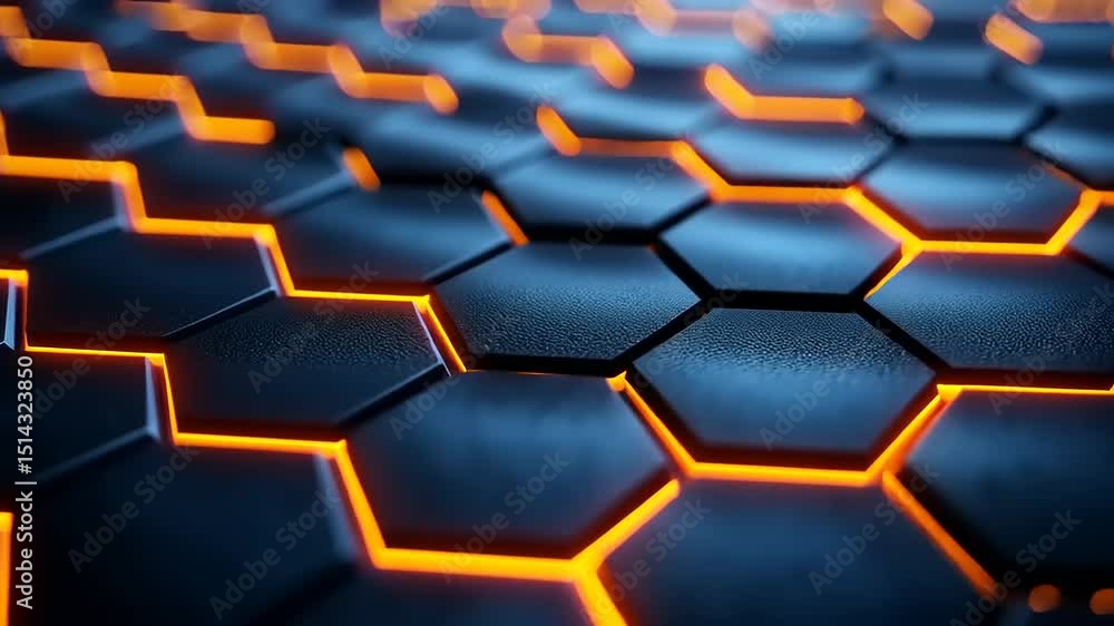 Futuristic Technology Background with Glowing Hexagonal Grid Animation Seamless Loop Futuristic Technology Background with Glowing Hexagonal Grid Animation Seamless Loop