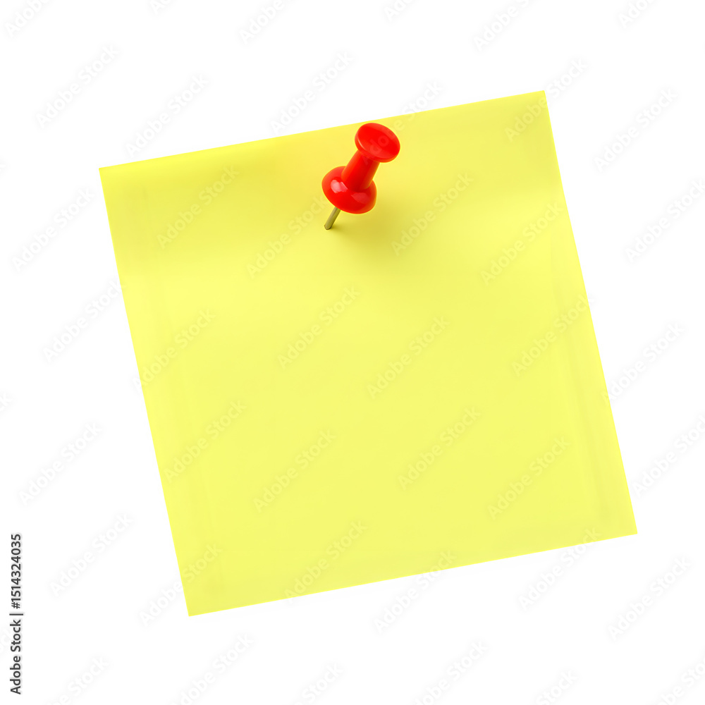 Yellow Sticky Note with red Pushpin Isolated on Transparent Background. Yellow sticky post it note with red pushpin isolated on white or transparent background. PNG Yellow Sticky Note with red Pushpin Isolated on Transparent Background. Yellow sticky post it note with red pushpin isolated on white or transparent background. PNG