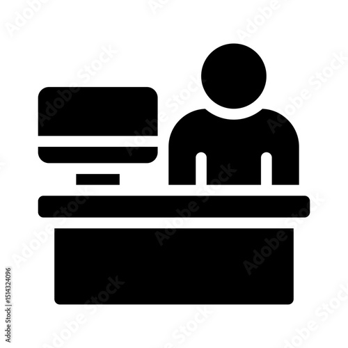hotel reception glyph icon