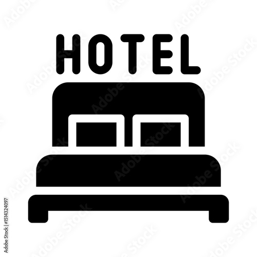 hotel room glyph icon
