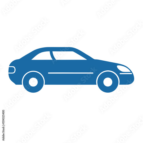 Blue classic luxury sports car vector illustration isolated on white background