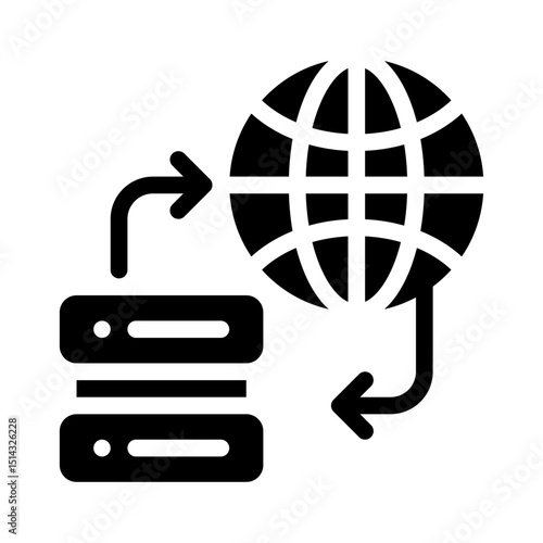web hosting glyph icon