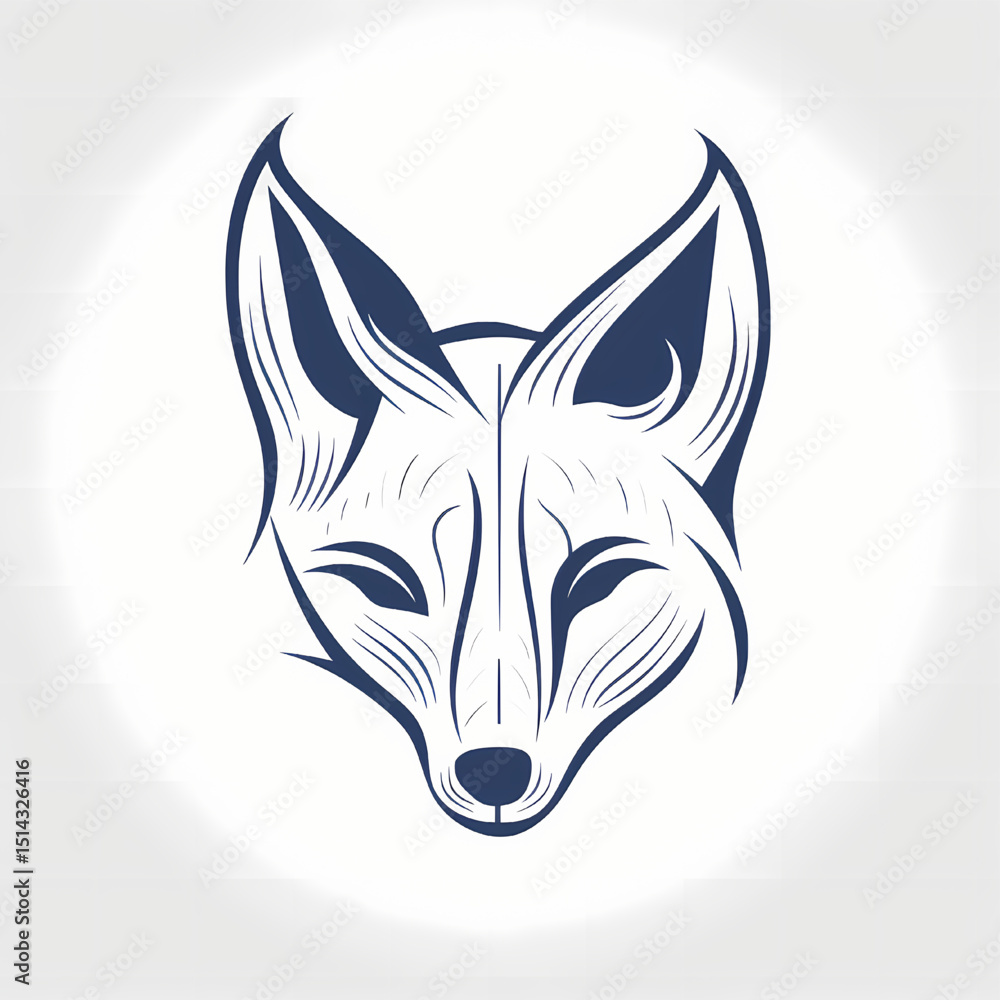 Fototapeta premium Fox Line Art: An elegant fox rendered in minimalist line art, perfect for logo or graphic design.