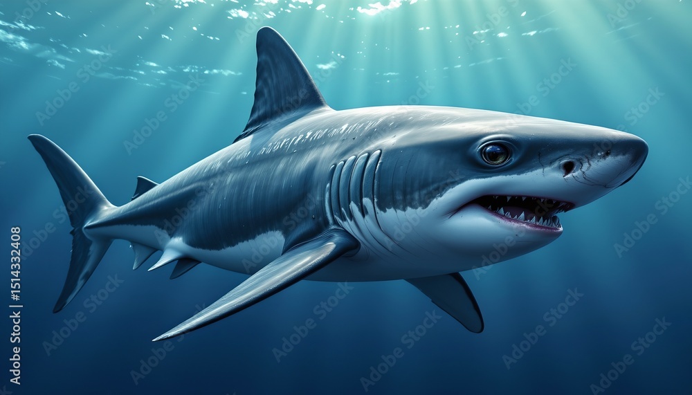 Fototapeta premium streamlined shark with fins