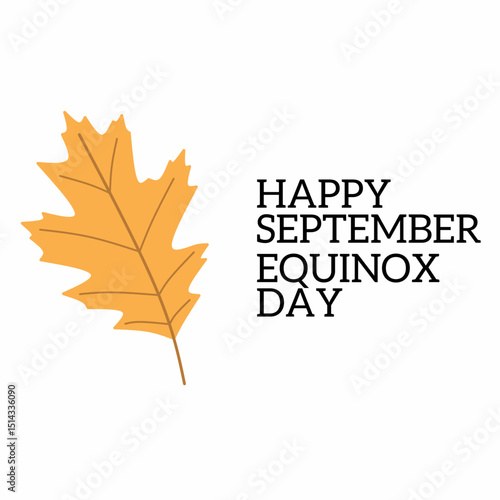Happy September Equinox day, with fallen leaves. vector illustration