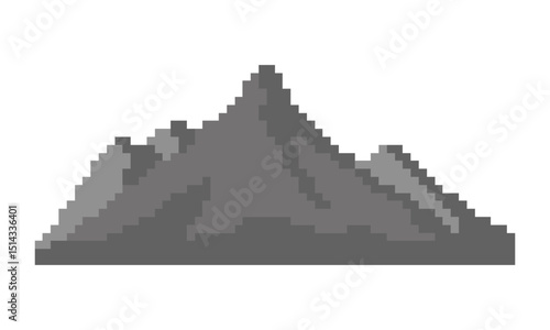 pixel art mountain logo design vector