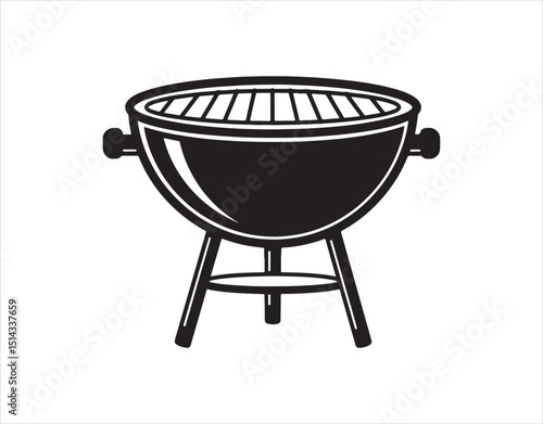 Barbecue grill vector graphic set against a white backdrop