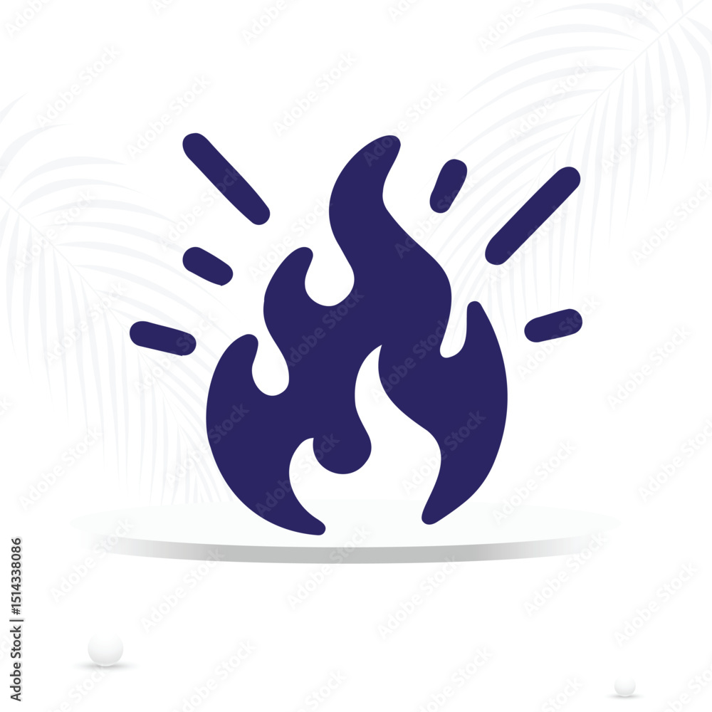 Fototapeta premium Stylized Blue Flame Icon