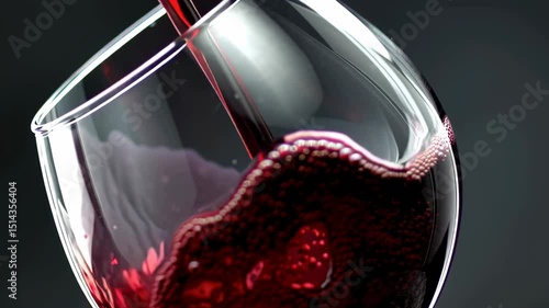 A person pours red wine into a glass, creating a visually appealing flow. The deep color contrasts beautifully against a dark background, enhancing the ambiance of the gathering.