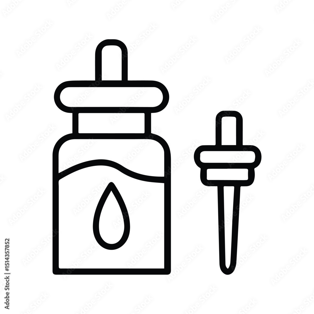Obraz premium Serum Bottle Icon. Serum Liquid Bottle Illustration. Men's and Women's Facial Cosmetic Bottles.
