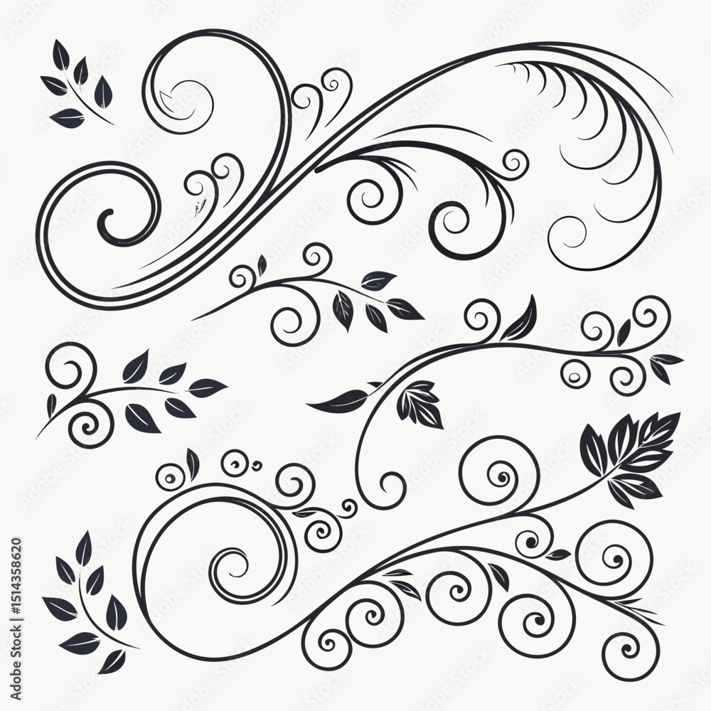 Mega collection of vector hand drawn flourishes for design` Mega collection of vector hand drawn flourishes for design`