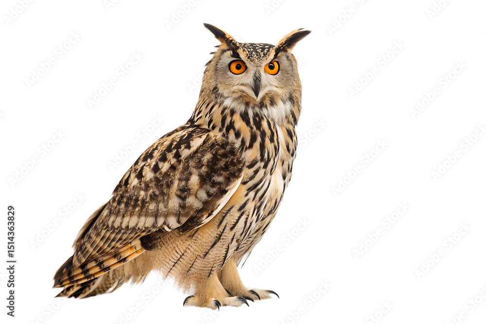 Obraz premium Majestic Eurasian Eagle Owl A Stunning Portrait of a Wise Bird of Prey