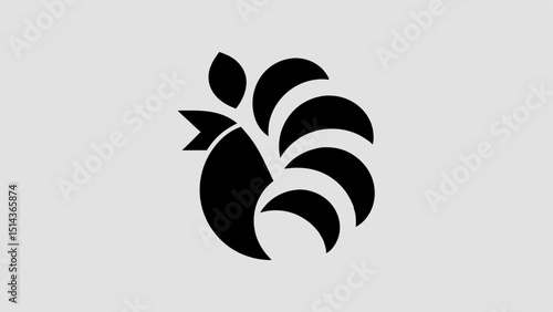 Regal Rooster Silhouette Graceful Comb Curve with Defined Tail Feathers and Spurs