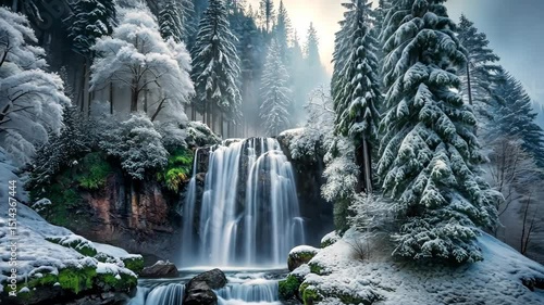 Winter Wonderland Waterfall A Serene Escape into Nature's Frozen Embrace