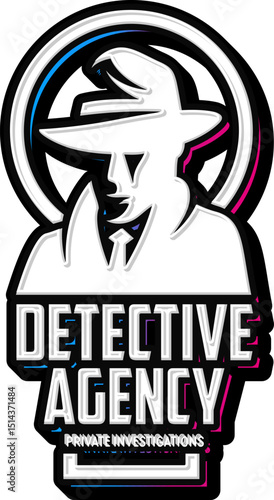 Detective Agency Hand Lettering Typography Vector Template