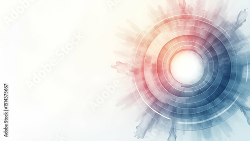 Wallpaper Mural Contemporary Abstract Wallpaper Design with Concentric Circular Patterns and Gradient Overlays for Space Habitat Simulation, Featuring Ample Empty Space for Corporate Text. Torontodigital.ca