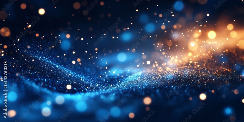 Obraz premium blue and glow particle abstract bokeh background