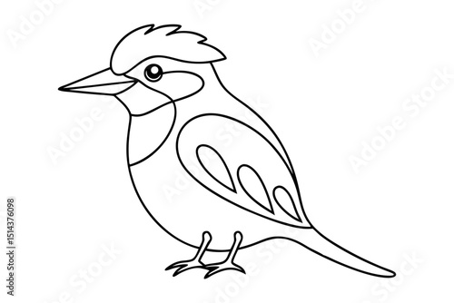 Minimal Kookaburra Bird Outline Vector