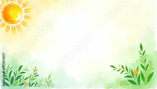 Solar Sun and Green Technology Border Frame for World Environment Day: Create Awareness for Renewable Initiatives with a Customizable Photo Stock Concept Featuring Copy Space
