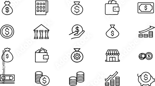 finance set of web icons in line style  money and  (1).eps