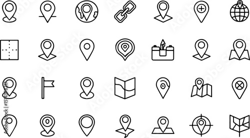 location web icon set in line style  collection of (1).eps