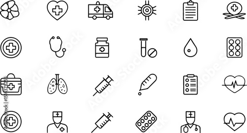 healthcare set of web icons in line style  medicin (1).eps