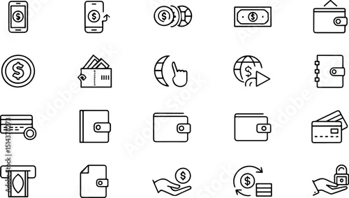 online payment set of web icons in line style  pay (1).eps