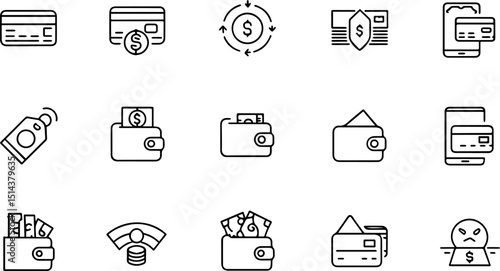 credit card set of web icons in line style  a coll (1).eps